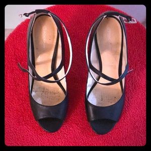 Adiprene by Adidas black  Mary Jane peep toe heels